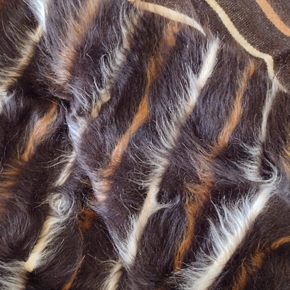 MCM 🤎🤍🤎Vintage Turkish kilim mohair wool blanket rug 51" x 80" Natural Home - Picture 6 of 10